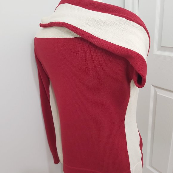 Tommy Hilfiger Embroidered Red and White Cotton Shirt Half Zip Women Size Large - Picture 8 of 12